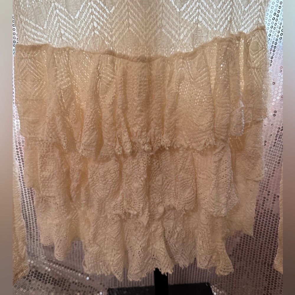 Free People Vintage Ivory Lace Top sz L🥀 - Picture 6 of 11
